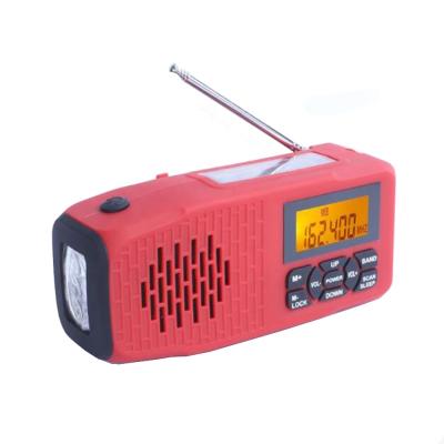 China PORTABLE high quality noaa fm crank am dynamo digital time radio clock radio with USB charging for sale