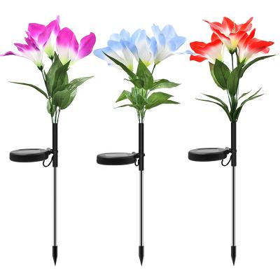 China Hot Sale Solar Garden Flower Lights Landscape Lights Multicolor Garden Stake Clivia Lights for sale