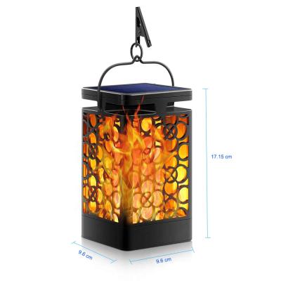 China Customized Camping Lifelike Dancing Flashing Waterproof Lights Flame ABS Material Solar Door Lantern Flame Light for sale