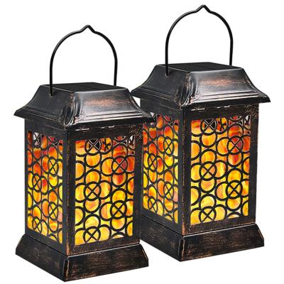 China Realistic Flame Dancing Lantern Flickering Outdoor Christmas Lights Fire Flame Waterproof 99 Led Solar Flickering Light for sale