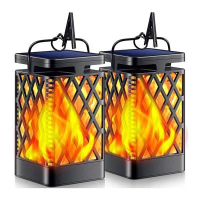 China Waterproof Flame Garden Table Decoration Lifelike Dancing Flickering Lantern Hanging Led Solar Flickering Flame Light Lamp for sale