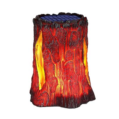 China Hot Selling Realistic Flame Dancing Flickering Outdoor Patio Led Lantern IP65 Decorative Plastic Waterproof Resin Garden Solar Powered Light for sale