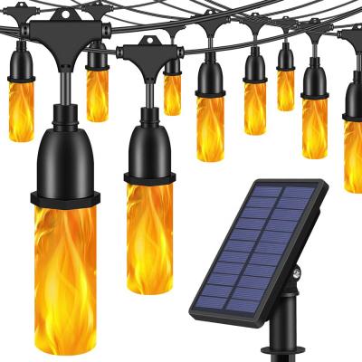 China 2020 new design hanging IP65 waterproof 300 led flame solar power string twinkling lights for sale