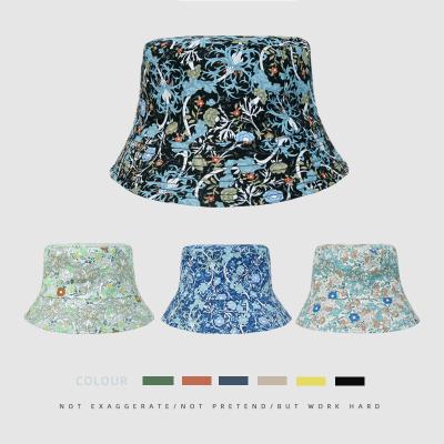 China Decoration 2022 New custom logo Bohemia stylish double side bucket sub hats wide brim reversible camping cap for sale