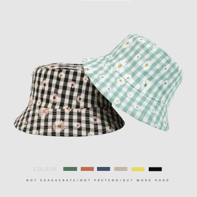 China High Quality Logo High Quality Daisy Pattern Print Decoration Custom Bucket Hat Double-Sided Reversible Sun Cap Summer Fisherman for sale