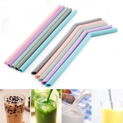 China Sustainable Reusable Silicone Straws Food Grade Silicone Straws Drinking Tool Party Straws BPA Free for sale