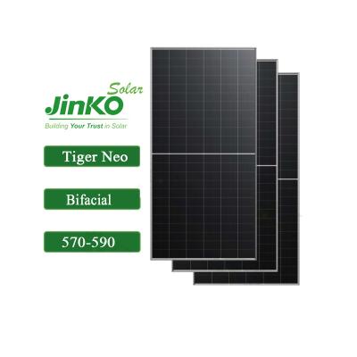 China Monocrystalline Silicon 570W 575W 580W 585Watt 590W Jinko Tiger Neo bifacial dual class N-type 72HL4-BDV solar panel pv module for sale