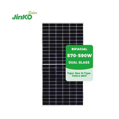 China Monocrystalline Silicon Jinko Tiger Neo N-Type 72Hl4-Bdv Solar Panel 570W 575W 580W Bifacial Module With Dual Glass 585W 590W Zonnepanelen for sale