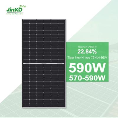 China Monocrystalline Silicon Hot 590w Jkm570-590n-72hl4-bdv Jinko 580w bifacial solar module 585w 575w dual glass solar panel rooftop for sale