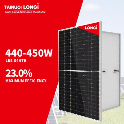 China Monocrystalline Silicon Longi Hi-MO X6 Scientist LR5-54HTB 440~450M Solar Module 440W 445W 450W Pure Black Solar Panel for sale