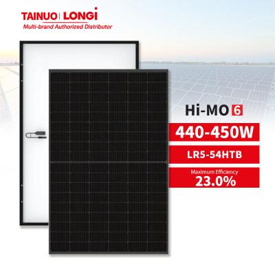 China Monocrystalline Silicon China Top One Brand Longi 440w 445w 450w Solar Panel Solar Wafers All Black Hi-mo 6 Scientist Lr5-54hth 440-450m for sale