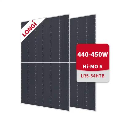 China Monocrystalline Silicon LONGi Hi-MO 6 Scientist LR5-54HTB 440-450M Half Cell T Technology Bifacial Solar Panels All Black 440W-450W for sale