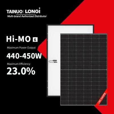 China Monocrystalline Silicon Longi Hi-MO 6 LR5-54HTH 440~450M solar panel tier 1 brand price TUV CE single glass for sale