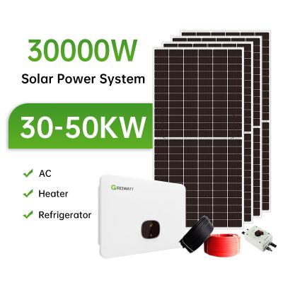 China Home Complete On-grid Solar System 10kw 12kw 15kw 20kw 25kw 30kw Photovoltaic Panel System 10000w Home Solar Energy System for sale