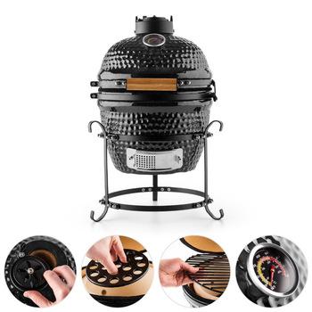 China Height Adjustable Picnic Garden Egg Shape Ceramic Charcoal BBQ Grill Smoker BBQ Grill Suitable For 6-8 People for sale