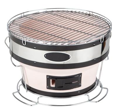 China Easily Assembled Grill Homemade Japanese Kebab Mini Round Ceramic Charcoal BBQ Teppanyaki Teppanyaki Table Grill For Sale for sale