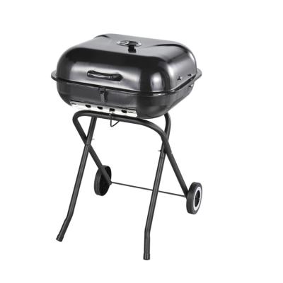 China Easily Assembled BBQ Grill Burger Recipe Fire Bowl Brazier BBQ Grills Portable Charcoal Grill Smoker with Foldable Legs Wheels for sale