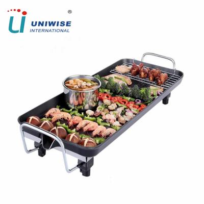 China Easily Assembled Smokeless Korean Electric BBQ Grills With Hot Pot Multifunctional BBQ Machine Party Indoor Home Use Barbecue Machines for sale