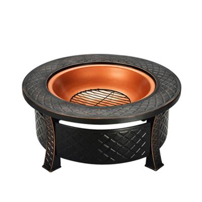 China 32 Inch Round Stocked Brazier Form Thickened Outdoor Fire Bowl Fire Pit With Cover for sale