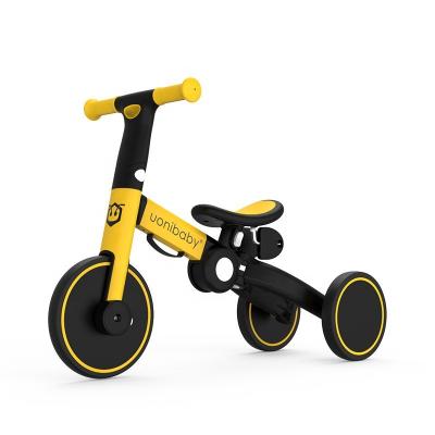 China Ride on Toy Uonibaby 4-in-1 Children's Pedal Tricycle with Push Rod Two-Wheel Balance Without Pedal Kids Balancing Car for sale