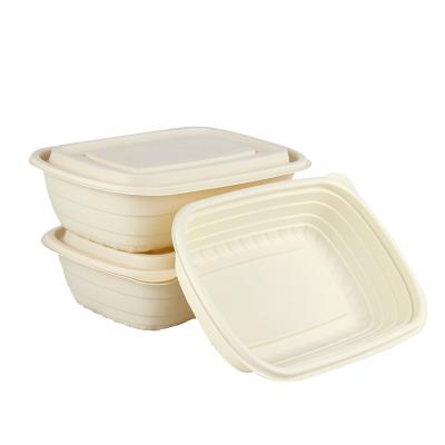 China Waterproof Takeaway Food Packaging Starch Food Grade Biodegradable Cornstarch With Lid Cornstarch Bowl for sale