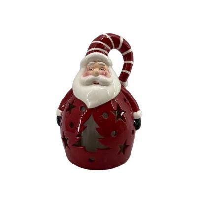 China Decorative Ceramic Santa Ceramic Christmas With Led Lighting for sale