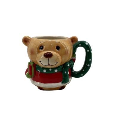 China 2022 Viable Christmas Decoration Reindeer Ceramic Coffee Mug for sale