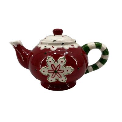 China Traditional antique ceramic teapot for Christmas 2022 decoration for sale