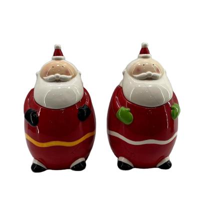 China Awesome Freshness Keeping Santa Claus Ceramic Cookie Jar For Holiday Decoration for sale