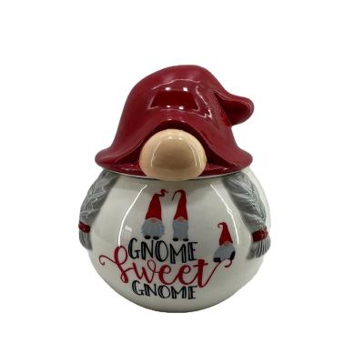 China Ceramic Gnome Shaped Freshness Storage Storage Jar for Holiday Decoration for sale