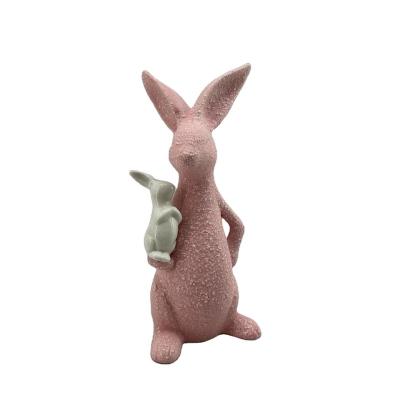 China Funny Ceramic Rabbit Ceramic Figures For Easter Decoration for sale