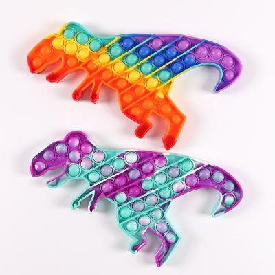 China Dinosaurs Shape Amazon Sells Classic Children's Toys Shape Silicone Dinosaurs Wiggle Toys Pack Set Pop Bubble Toy for sale