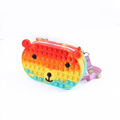 China 2022 Cute POP Children's Push Handbag Cross - Fashional Gift Amazon Hot Silicone Handbag Silicone Body Bag for sale