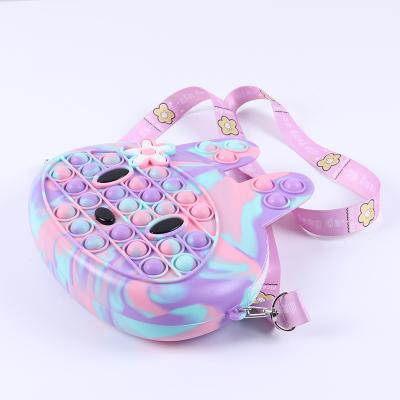 China 2022 Hot Cartoon Children's Silicone Messenger Bag Rabbit Cross - Cute Body Bag Silicone Squeeze Bubble Cross - Body Bag for sale