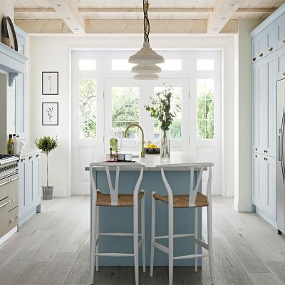 China Goods Dorene 2021 USA Shaker Kitchen Cabinets Ideas light blue for sale