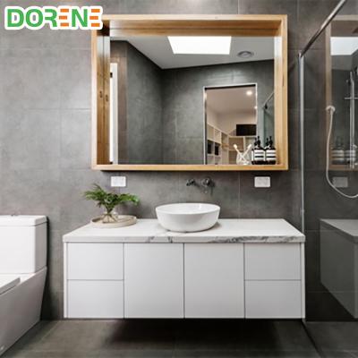 China Durable 2021 Modern Dorene Bathroom Vanity Design With Led Light Fixtures for sale