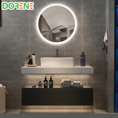 China 2021 Newest Durable Modern Dorene Double Sink Bathroom Vanity Cabinet for sale