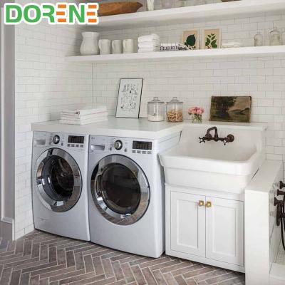 China Durable Shaker Style Laundry Room Cabinets Dorene American 2021 Set With Basket for sale