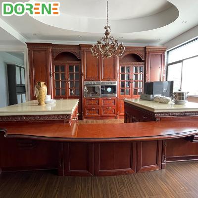 China 2021 Luxury Custom Durable Dorene Brown European Style Solid Wood Sideboard Design for sale