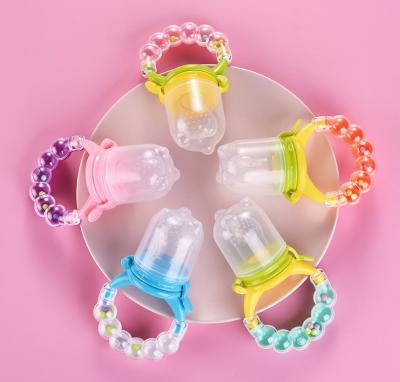 China Colored Baby Feeder Silicone Pacifier Soother Baby BPA Nipple Non-Toxic Free Feeder Fruit Feeding Set for sale