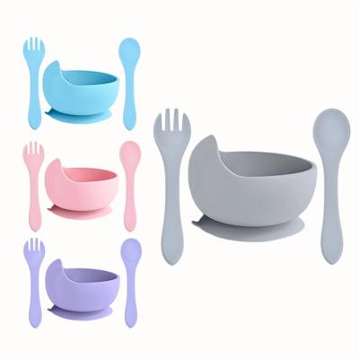 China Baby Feeding Drinking Forming 3 In 1 Baby Feeding Tableware Silicone Feeding Bowl Eco - Friendly Non Slip With Suction Baby Bottles Baby Kids Dining Silicone Baby for sale