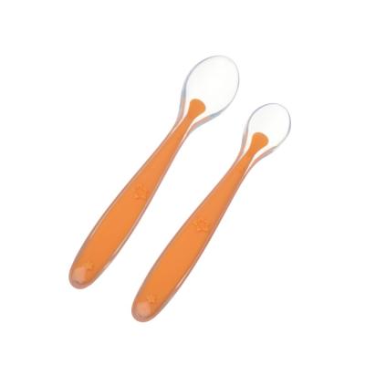 China BPA Free Bpa Free Toddler First Forming Self Feeding Utensils Set Baby Led Weaning Utensils Silicone Baby Spoon for sale