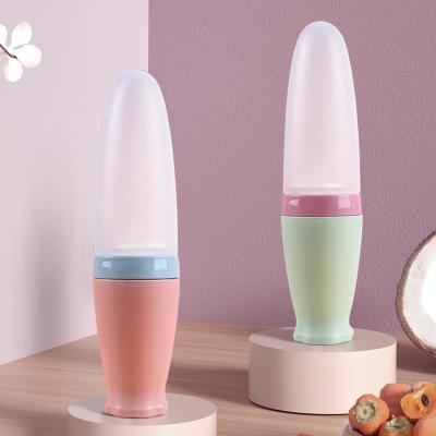 China Easy Feeding Baby Food Bpa Silicone Soft Silicone Spoon Free Soft Spoon Bottle Easy Rice Dough Spoon for sale