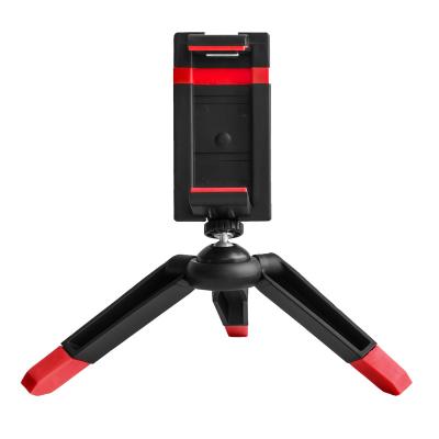 China Portable Mini Tripod Phone Holder Combined Handheld Webcam Pocket Compact Tripod Phone Holder Set with Mirror Clip for Mobile Video for sale