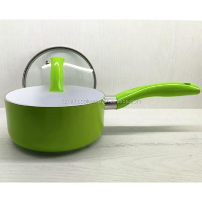 China Sustainable Healthy Feature Eco - Friendly White Ceramic Saucepan With Lid for sale