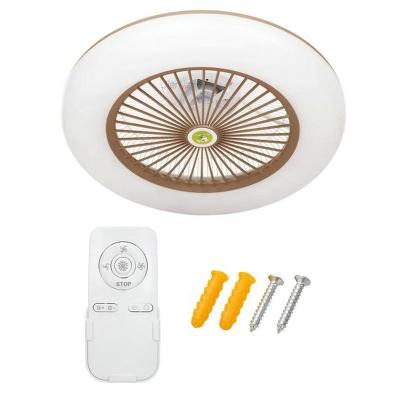 China Three-Color Dimming Remote Control Low Profile Stepless Dimming Closed Ceiling Fan Light With Invisible Blade Incorporated for sale