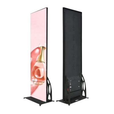 China Indoor indoor mirror led video screen p2 p2.5 p3 floor standing motion intelligent digital video advertising screen led poster display for sale