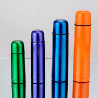 China 350ml 500ml 750ml 1000ml Double Wall Stainless Steel Classic Viable Thermos Bottle In Bullet Shape for sale