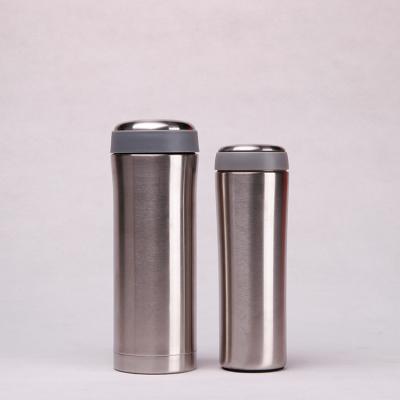 China Sustainable Single Wall Stainless Steel Double Tumbler Vacuum Insulated 450ml With Tea Filter for sale