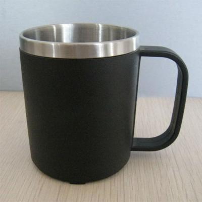 China Sustainable 220ml Double Wall Stainless Steel Custom Thermal Coffee Mug With Plastic Cover for sale